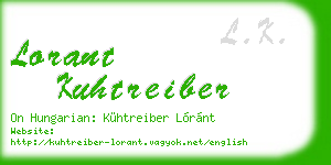 lorant kuhtreiber business card
